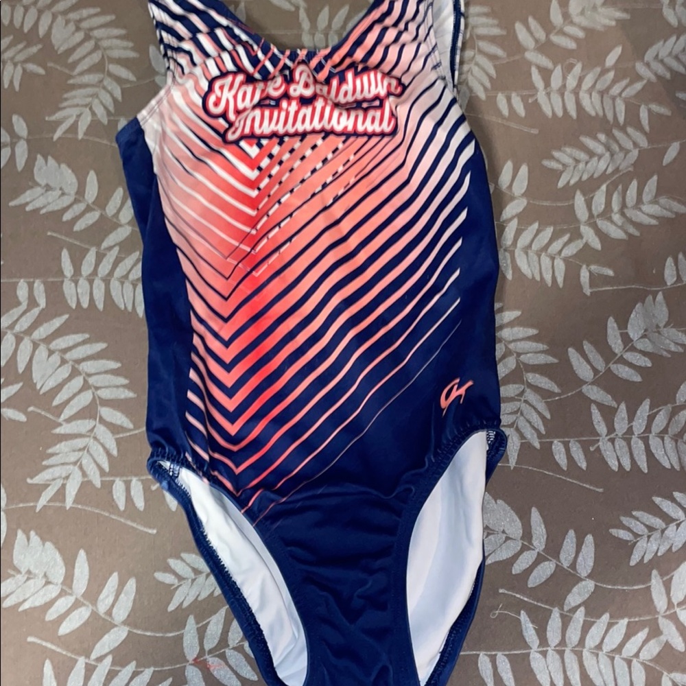 Girls' Navy and Pink Gymnastics Leotard